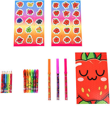 Canenco Fruity Squad Kids Stationery Set with Pencil, Notepad and Pen