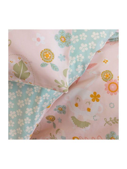 Nima Happy Monkey Baby Quilt Baumwolle Rosa 100x140cm