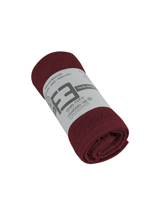 Family Enterprise Hand Towel 30x45cm. Burgundy 3τμχ Weight 600gr/m²