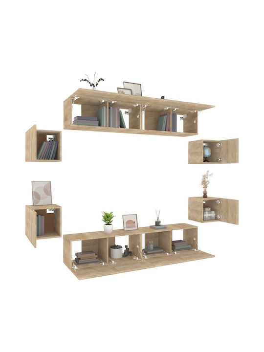 Living Room TV Unit Sonoma Oak 8pcs L80xW30xH30cm