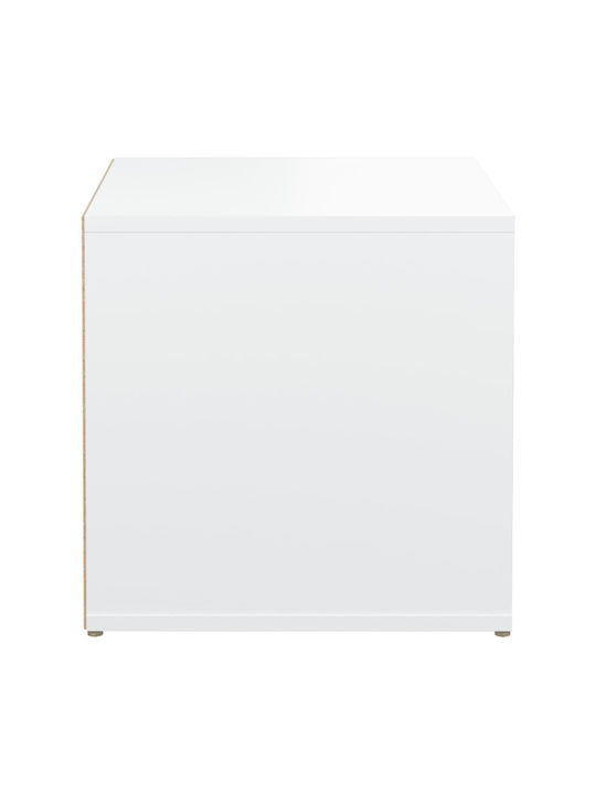 Hocker Für das Wohnzimmer Mit Stauraum Hölzernes Weiß 40.5x40x40cm