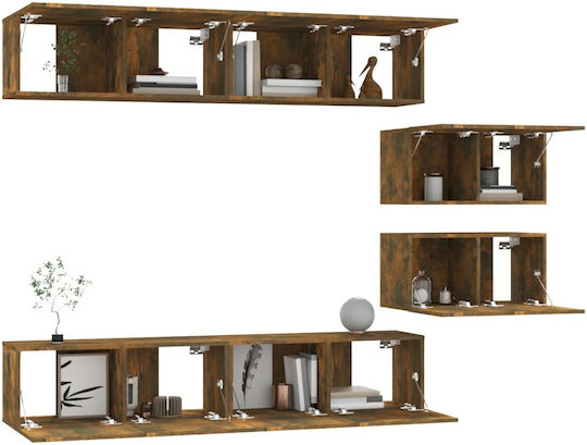 Living Room TV Unit Smoked Oak 6pcs L80xW30xH30cm