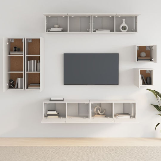 Животно помещение ТВ единица White 8pcs Д30.5xШ30xВ90бр