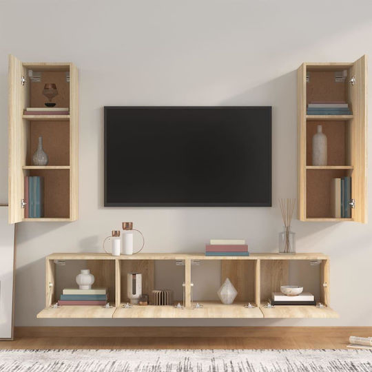 Животно помещение ТВ единица Sonoma Oak 4pcs Д80xШ30xВ30бр