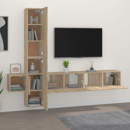 Животно помещение ТВ единица Sonoma Oak 5pcs Д80xШ30xВ30бр