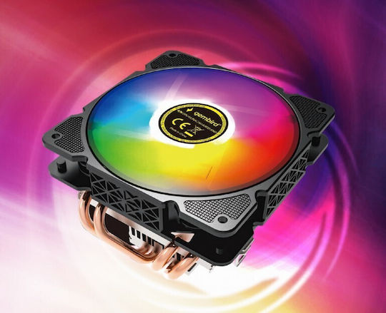 Gembird CPU-HURACAN-ARGB-X140 Processor Cooler for Socket 115x/1200/775/AM5 with ARGB Lighting