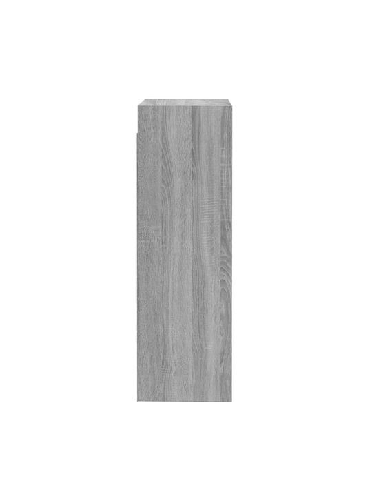 Wall-Mounted Living Room Cabinet with Lighting Grey 30.5x30x90cm