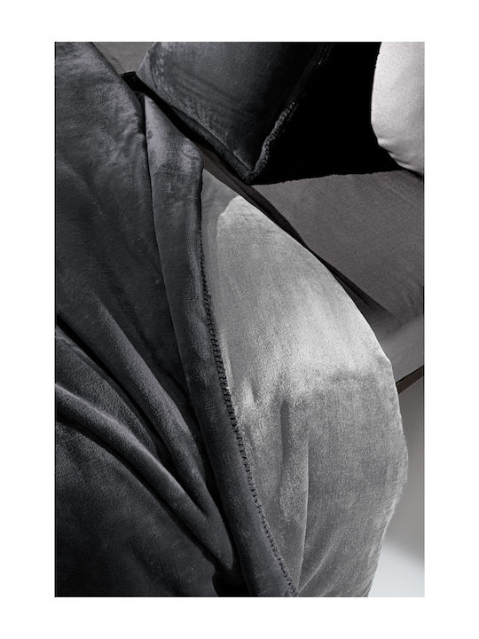 Guy Laroche Velvet Σετ Κουβέρτα Fleece Μονή 160x220εκ. Anthracite