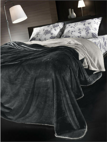 Guy Laroche Velvet Σετ Κουβέρτα Fleece Μονή 160x220εκ. Anthracite