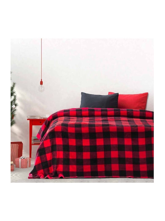Kocoon Jolly Κουβέρτα Fleece Υπέρδιπλη 220x240εκ. Κόκκινη