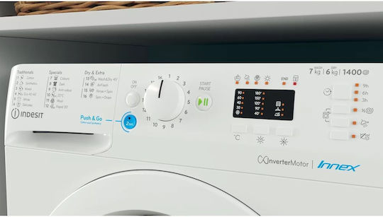 Indesit Πλυντήριο-Στεγνωτήριο Ρούχων 7kg/6kg Ατμού 1400 Στροφές