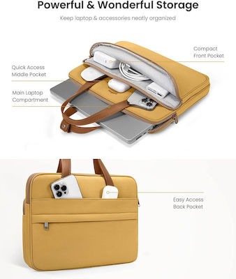 tomtoc Premium H22 Τσάντα Ώμου / Χειρός για Laptop 14" σε Κίτρινο χρώμα