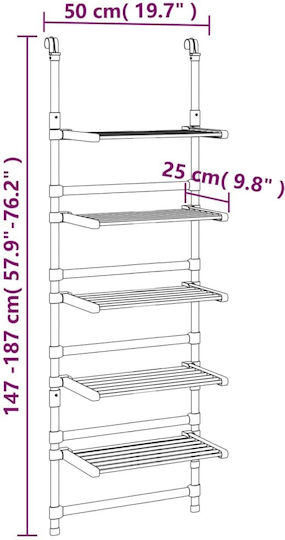 vidaXL Klappbarer Hängender Kleiderständer aus Aluminium 50x25cm