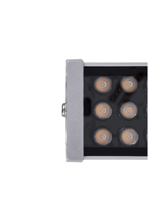GloboStar Washergaia Außenstehlampe LED Wall Washer 216W mit Warmes Weiß Licht IP67 Silber
