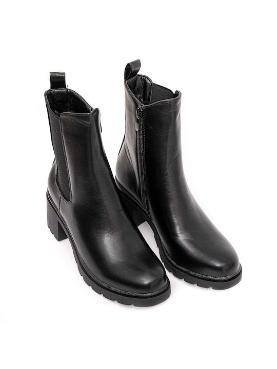 Black leather boots POLITIS