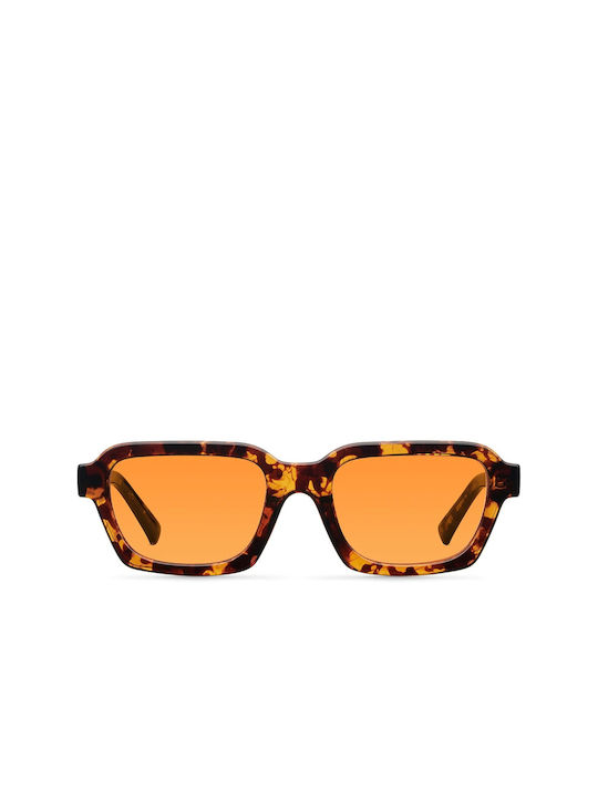 Meller Adisa Sunglasses with Brown Tartaruga Acetate Frame and Orange Polarized Lenses Tigris Orange