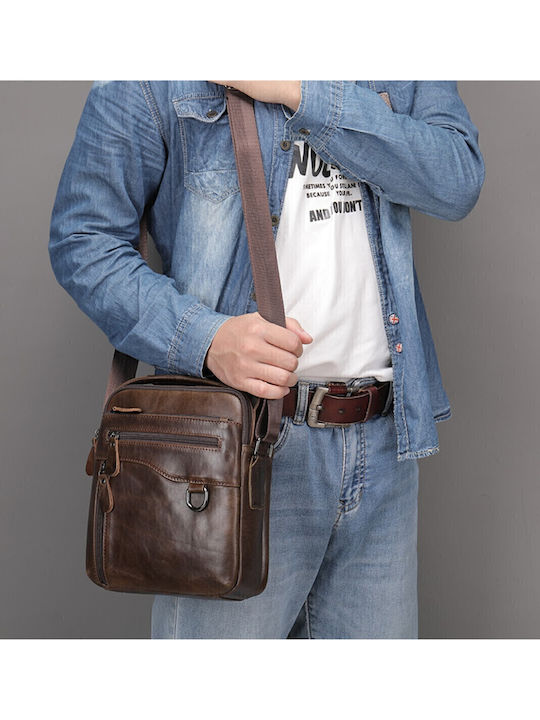 Leder Herrentasche Schulter / Crossbody Braun