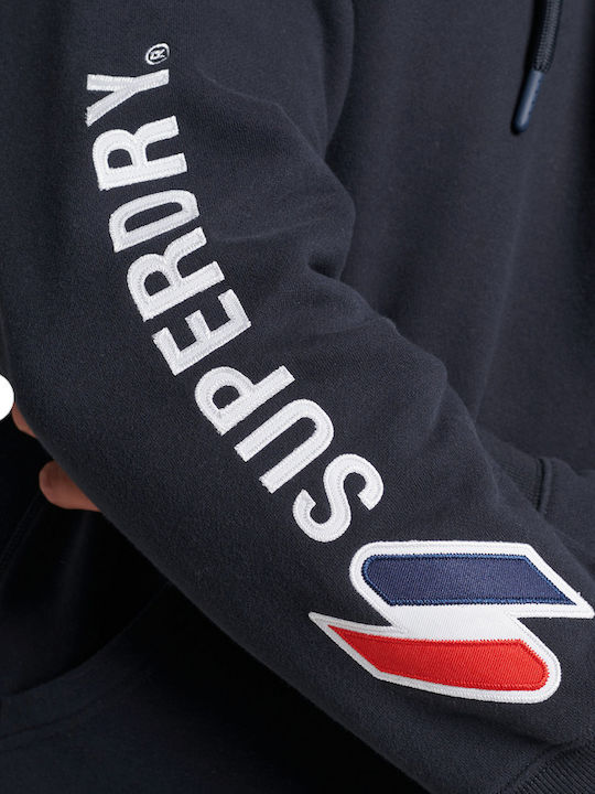 D2 Code Sweatshirt with Hood Navy