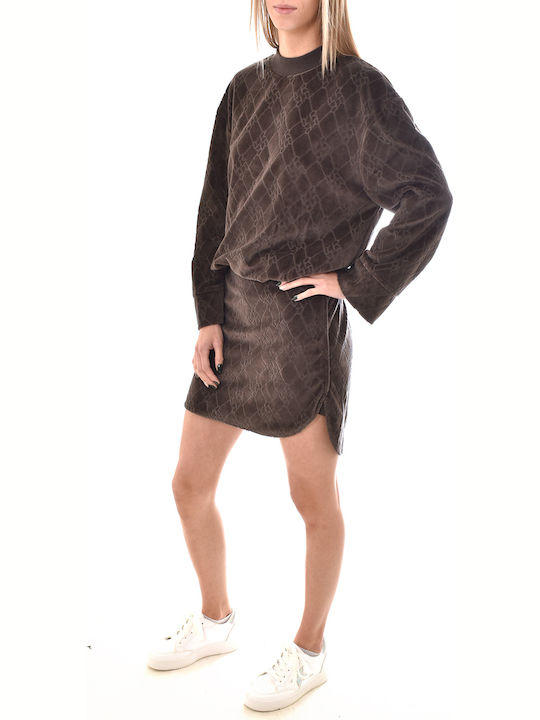Rochie de Seara Mini Catifea Maro