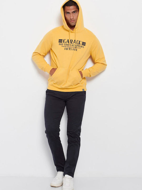 Garage Fifty5 Men's Sweatshirt with Hood and Pockets Yellow