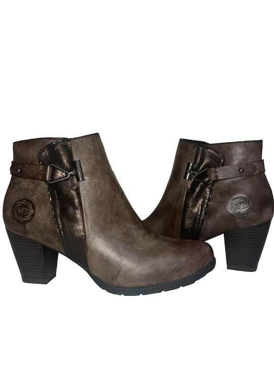 Marco Tozzi Leather Women's Ankle Boots Brown