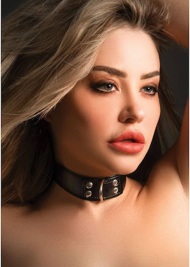 Taboom Elegant D-Ring Collar Guler în Culoare Negru
