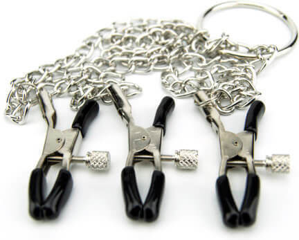 Bound to Please Nipple & Clit Clamp Σφιγκτήρες Θηλών σε Ασημί Χρώμα