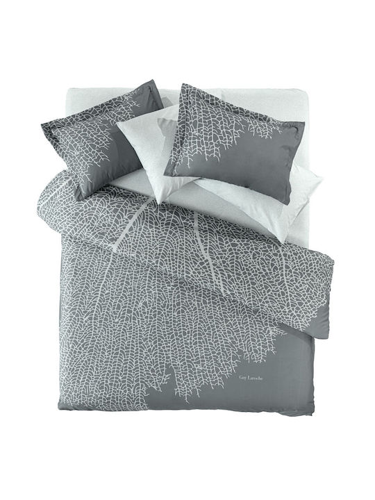 Guy Laroche Diaz Σετ Μαξιλαροθήκες Oxford Aqua Grey 50x70εκ.