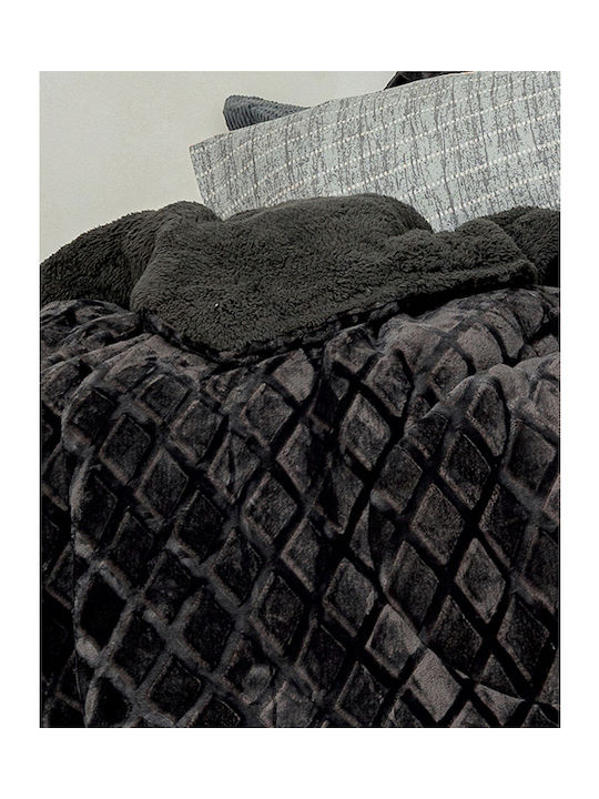 Palamaiki Κουβερτοπάπλωμα Υπέρδιπλο 220x240εκ. Nadine 2 Coal 710 GSM