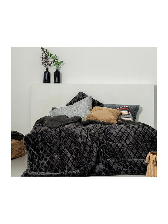 Palamaiki Κουβερτοπάπλωμα Υπέρδιπλο 220x240εκ. Nadine 2 Coal 710 GSM