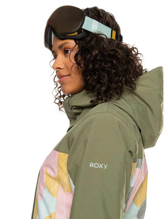 Roxy Galaxy Print Block Insulated ERJTJ03402-TPC1 Feminin Jachetă pentru Schi & Snowboard Verde