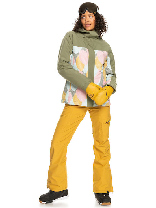 Roxy Galaxy Print Block Insulated ERJTJ03402-TPC1 Feminin Jachetă pentru Schi & Snowboard Verde