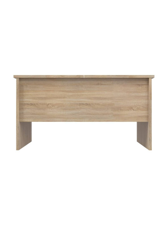 Rectangular Central Wooden Coffee Table with Lifting Mechanism Beige W80xD50xH42.5cm