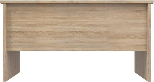Rechteckiges Zentral Kaffeetisch Holz mit Hebemechanismus Beige M80xB50xH42,5cm