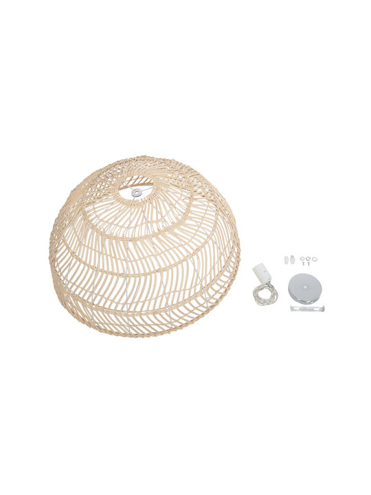 GloboStar Canary Ceiling Light Beige Boho Bell with E27 Socket 60x60x29cm