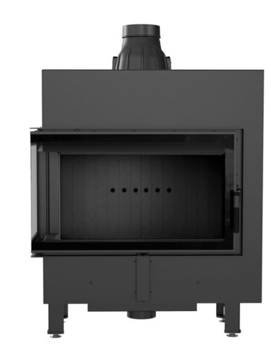 Kratki Lucy 14 Slim L BS Black Ενεργειακό Τζάκι Ξύλου 10kW Αριστερή Γωνία με Ανοιγόμενη Πόρτα