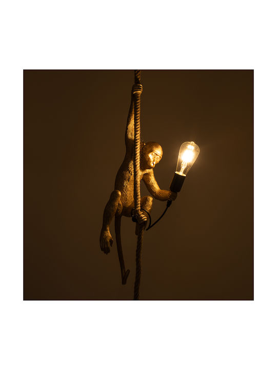 GloboStar Apes Pendant Light Gold with Rope for Socket E27 26x28x69cm