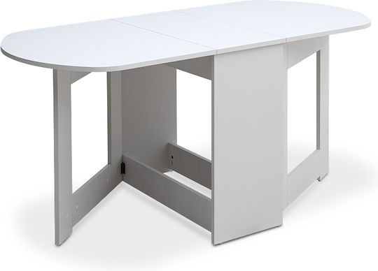 Winslet Table Dining Room Extendable Collapsible Wooden White 117(+80)x80x76cm