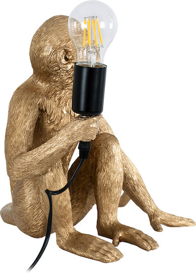 GloboStar Apes Decorative Lamp Figure with Socket for Bulb E27 Gold
