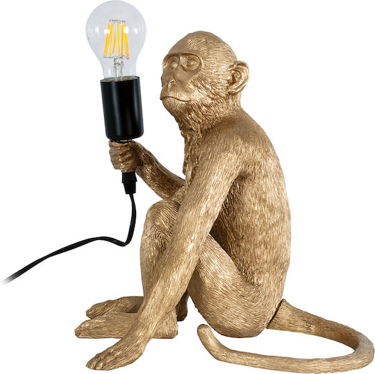 GloboStar Apes Decorative Lamp Figure with Socket for Bulb E27 Gold