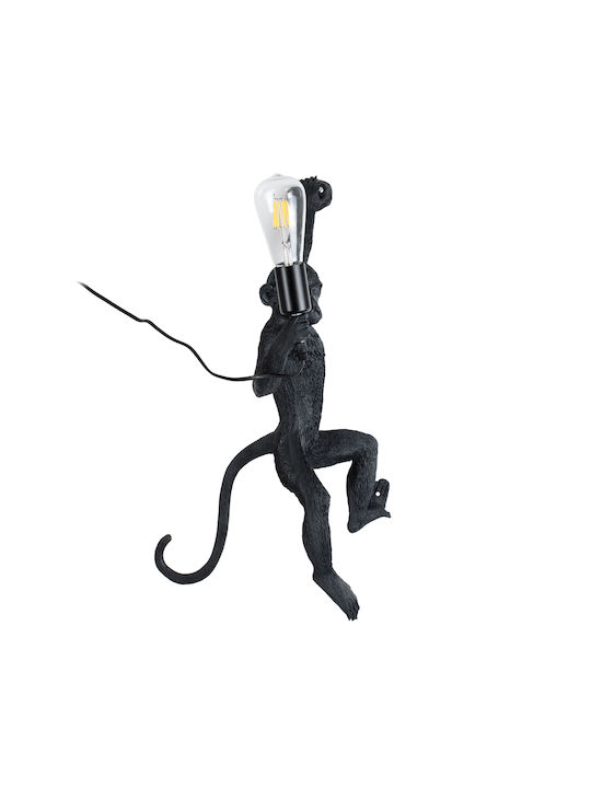 GloboStar Apes Modern Lamp Wall Socket with Socket E27 Black 34x31x61cm