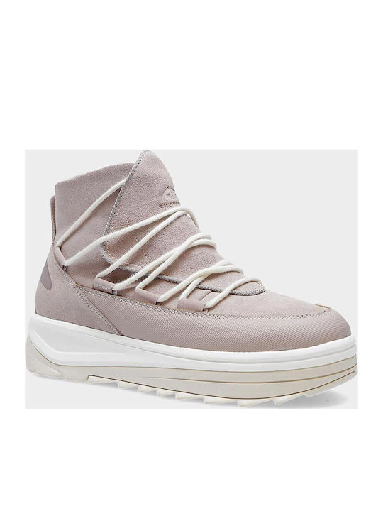 Wildleder Stiefeletten Damen Rosa