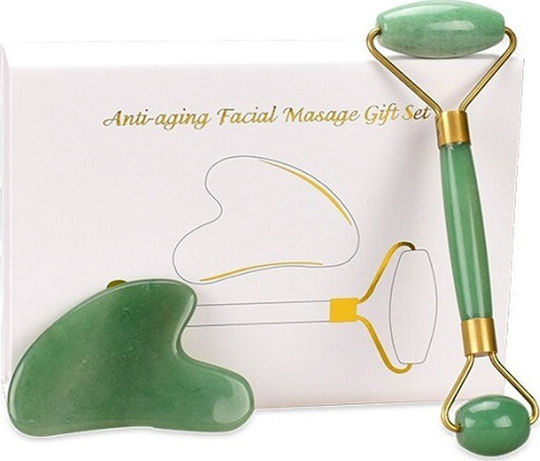 Gesicht-Roller Anti-Aging Gesichts-Massage Geschenk-Set Roller Gesicht & Gua Sha Werkzeug 2 Stücke