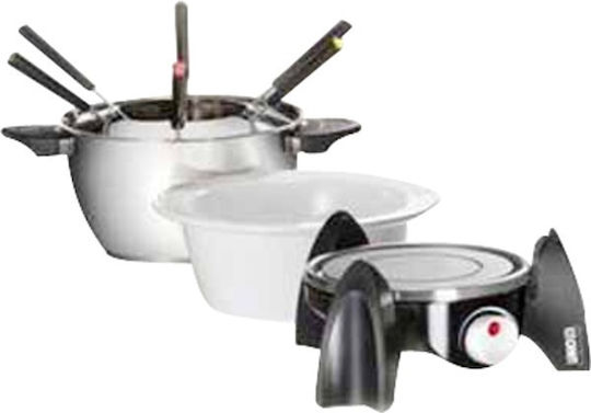 Unold Electric Metallic Fondue Pot for 6 Persons Silver 11.5x11.5x16.5cm