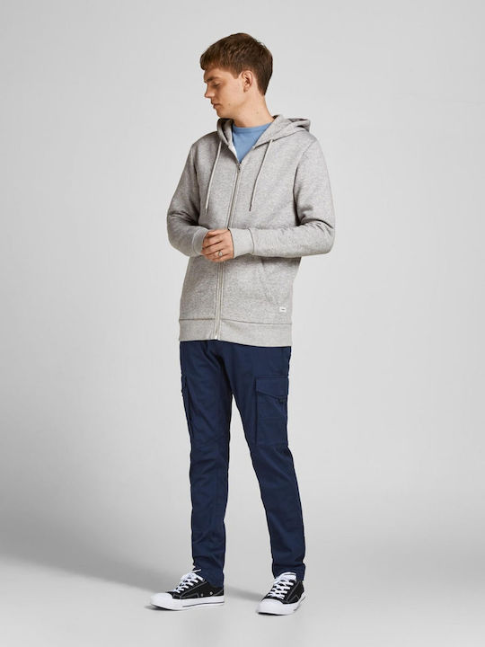 Ζακέτα με Κουκούλα Light Grey Melange