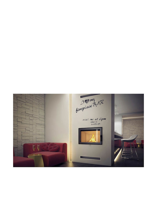 Kratki Zibi PF Black Ενεργειακό Τζάκι Ξύλου 11kW Ίσιο με Ανοιγόμενη Πόρτα