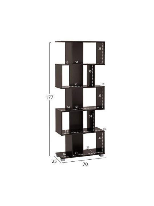 Bibliotecă Ezir Wenge 70x25x177cm