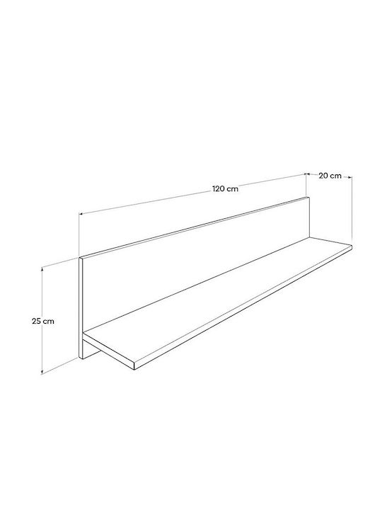 Ράφι Τοίχου Raf 11 Sonoma 120x20x25εκ.