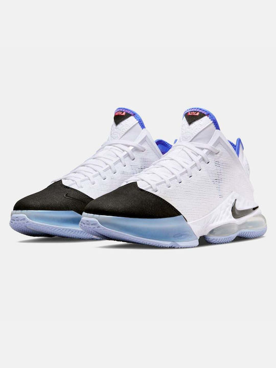 Nike Lebron 19 Low Basketball Shoes White / Medium Blue / Siren Red / Black