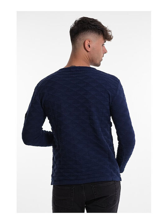 Bellissimo Men's Long Sleeve Sweater Navy Blue